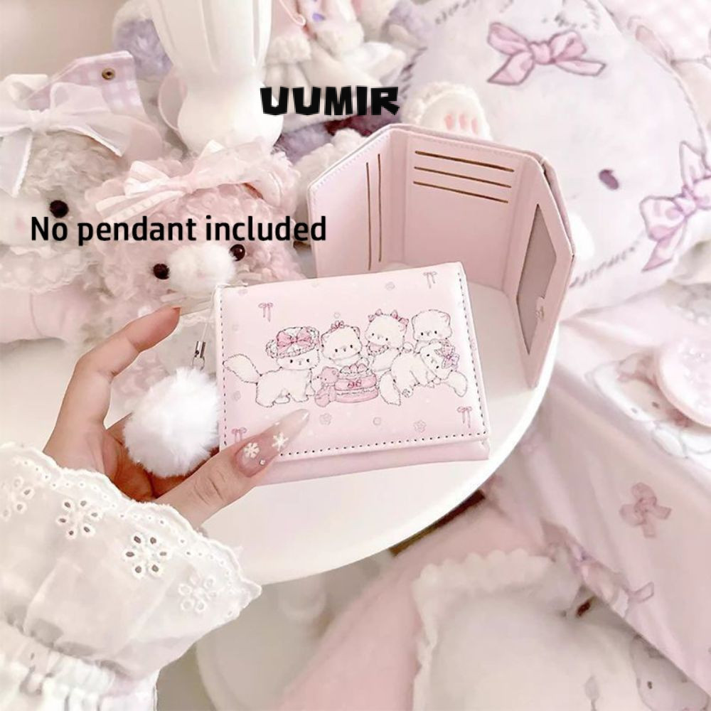 UUMIR Ví Ngắn UUMIR, Ví Đựng Tiền Xu In Hình Mèo Kawaii Có Thể Gập Lại, Túi Đựng Tiền Màu Hồng Đa Năng Thời Trang Nữ Cô Gái Du Lịch