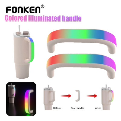 Fonken Tay cầm chiếu sáng đầy màu sắc 6 màu LED Light-Up Tumbler Tay cầm cho Stanley Cup Tăng nhận dạng ban đêm