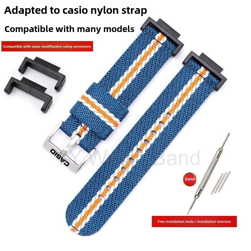 16mm Dây Đeo Nylon Cho DW5600 GA-900 2100 GM110 Nhỏ Vuông Vải Đồng Hồ Thay Thế Vòng Tay Đồng Hồ Cho 