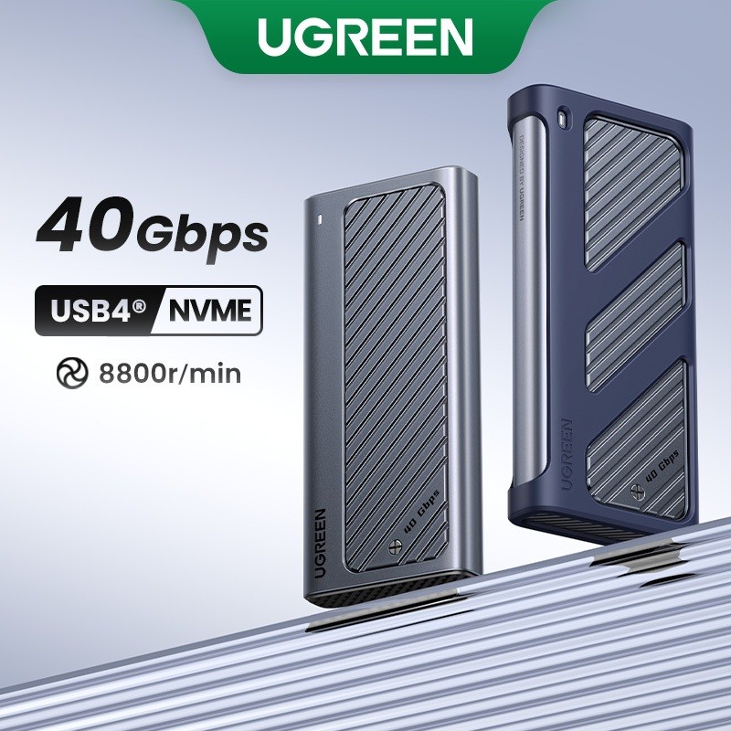 Ugreen 40Gbps M.2 NVMe Vỏ SSD Bộ chuyển đổi máy tính USB 4 NVMe giao thức M.2 Vỏ ổ cứng USB4 NVMe gi