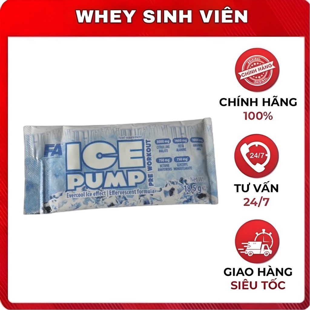 [Chính hãng] Gói Sample Fa Ice Pump Pre Workout hỗ trợ tăng Hiệu Suất Tập Luyện tại Whey Sinh Viên M