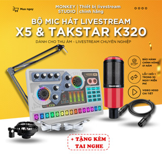 Bộ Combo Mic Thu Âm Hát Livestream Sound Card X5 & Mic TAKSTAR PC K320 Dành Cho Điện Thoại