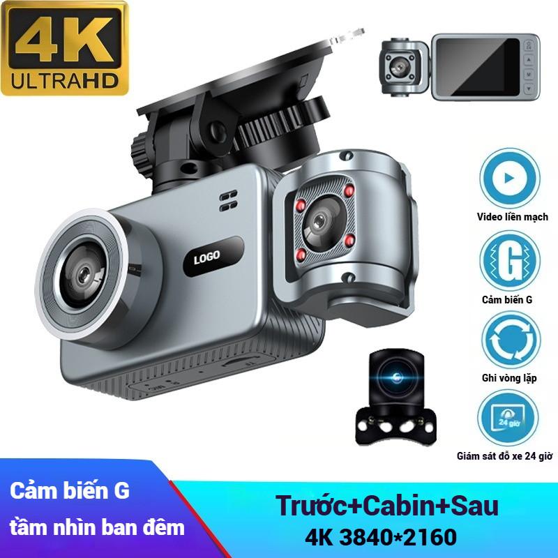 Camera Hành Trình 4K 3 Lens