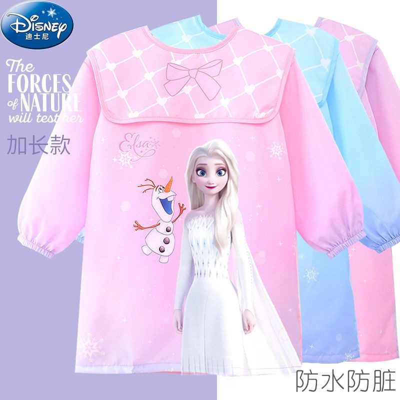 Quần yếm trẻ em Disney Quần áo ăn kiêng giữa chiều dài cho bé gái Quần áo chống thấm nước chống bẩn 