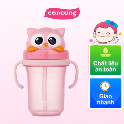 Bình tập uống Edison 2 3D con cú - Hồng