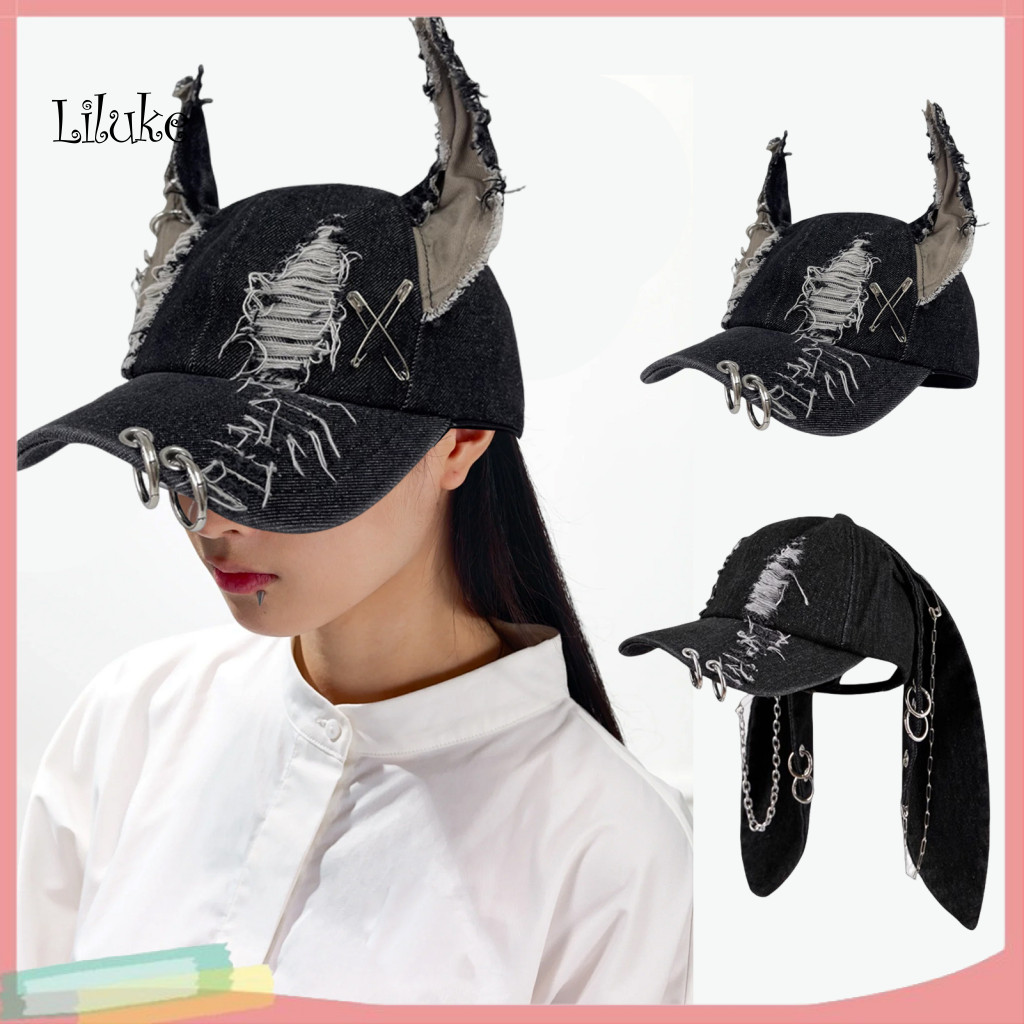 Mũ bóng chày denim đau khổ LK Mũ denim phù hợp tùy chỉnh Mũ bóng chày denim đau khổ sành điệu với ta