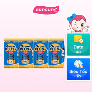 Sữa GrowPLUS+ Xanh, 110ml (lốc 4 hộp) (2+)