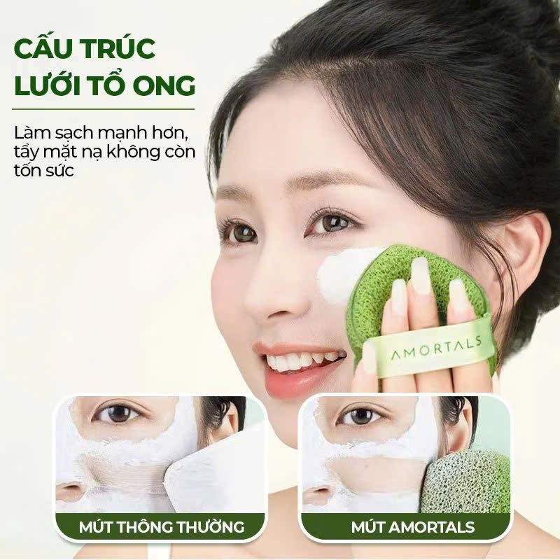 Bông Mút Rửa Mặt Bọt Biển AMORTALS Chính Hãng | BigBuy360 - bigbuy360.vn