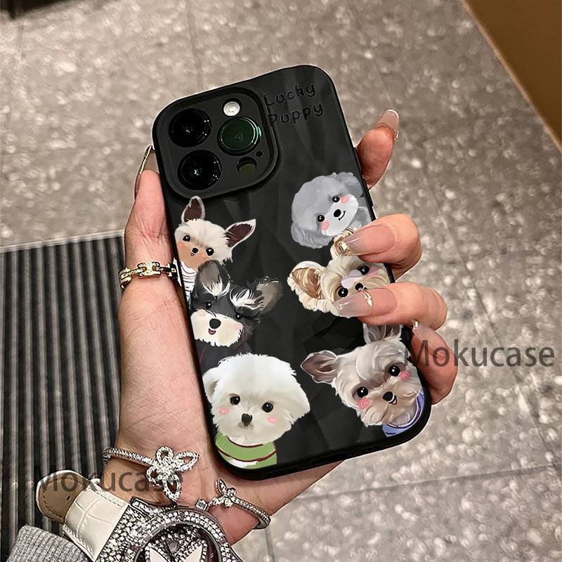 ốp lưng iPhone 11 12 13 14 15 16 17 Pro Max Hipster Puppy Tương thích với iPhone 11 13 14 15 16 17 P