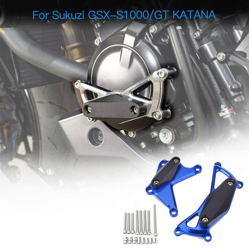 Vỏ bảo vệ động cơ xe máy Fairing Guard Frame Thanh trượt Crash Pad Tương thích với Suzuki GSXS1000 G