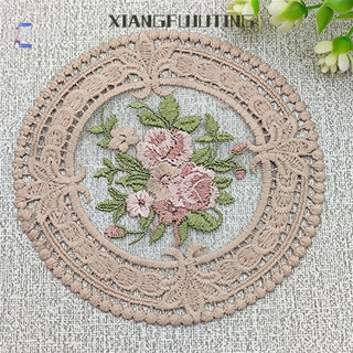 [Cminyp] Vintage Ren Coaster Placemat Bát Thêu Cốc Cà Phê Coaster Tấm Thảm Mới