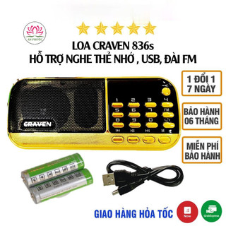 Loa đài craven 836s/ 853 nghe thẻ nhớ, usb, fm, máy nghe nhạc mini