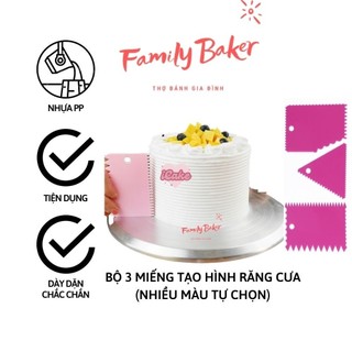 Bộ 3 miếng răng cưa tạo vân bánh kem bằng nhựa