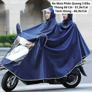 Áo mưa 2 đầu phản quang - Áo mưa phản quang cánh dơi cao cấp