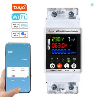 Tuya WiFi Tự Động Bảo Vệ Tái Sử Dụng Ngắt Mạch Thông Minh Hiển Thị Kỹ Thuật Số Một Pha Công Tắc Xếp Lại Điện Áp Có Thể Điều Chỉnh Thiết Bị Bảo Vệ Rò Rỉ Dòng Điện Với Kilowa