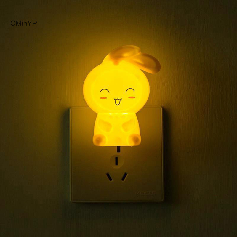 Cminyp Đèn LED hoạt hình dễ thương thỏ đèn ngủ chuyển đổi đèn tường đèn đầu giường cho trẻ em Glory