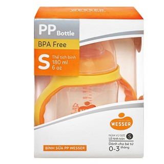 Bình sữa cổ rộng PP Wesser 180ml