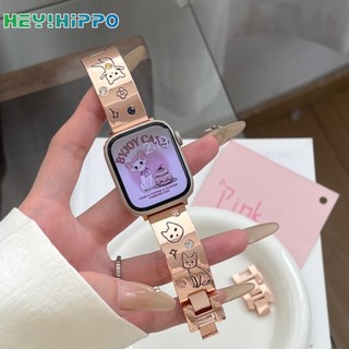 Dây đeo kim loại bằng thép không gỉ phù hợp cho dòng đồng hồ thông minh 9 / 8 / 7 / 6 / 5 / SE / 4 / 3 Dây đeo Graffiti phù hợp cho iWatch 49 / 45 / 44 / 42 / 40 / 41 / 38mm