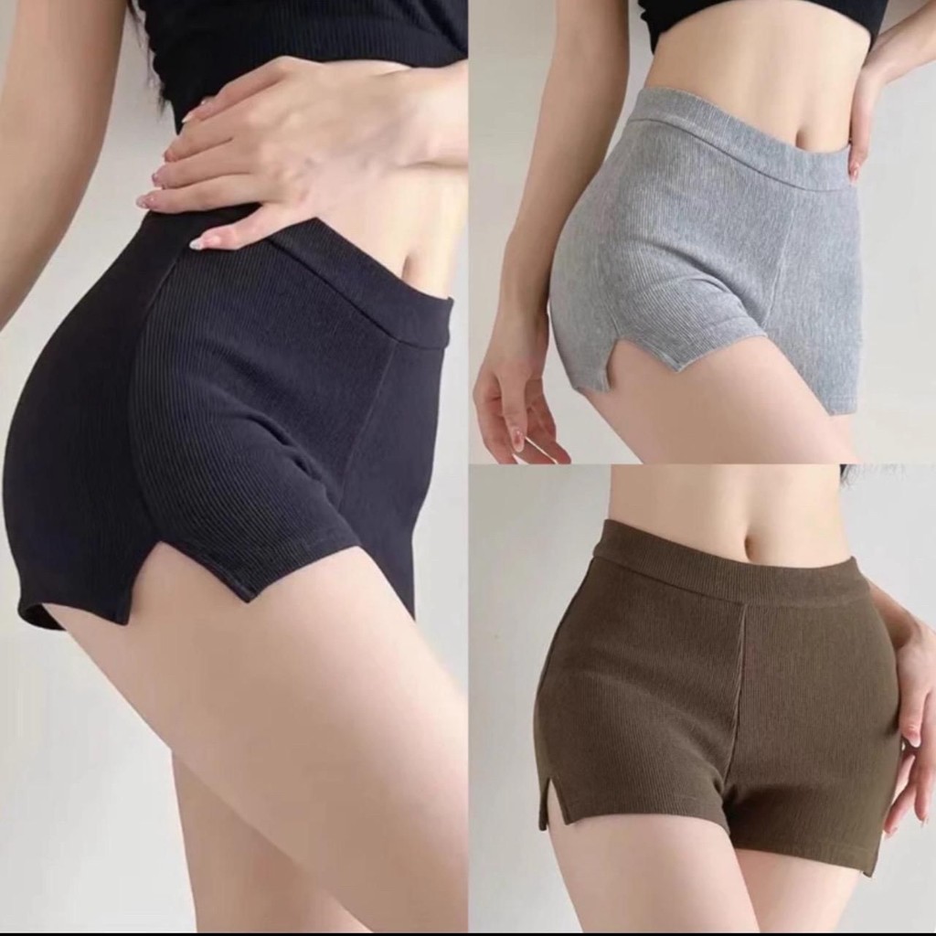 Quần Short Len Tăm Xẻ Gấu Chất Co Dãn thiết kế thể thao năng động mã 0401 | BigBuy360 - bigbuy360.vn