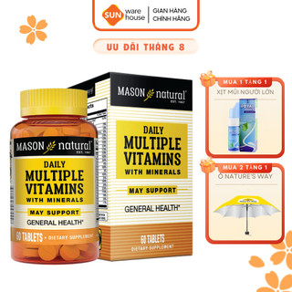 Viên Uống Hỗ Trợ Sức Khoẻ MASON NATURAL Daily Multiple Vitamins Whith Minerals 60 Viên