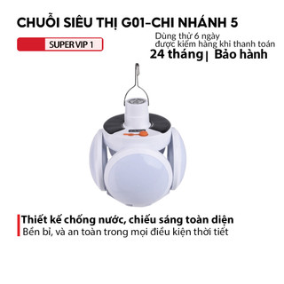 Đèn Năng Lượng Mặt Trời 4 Cánh 5 Bóng 40W, Siêu Sáng Với 5 Bóng Tích Điện Ngoài Trời 5 Chế Độ