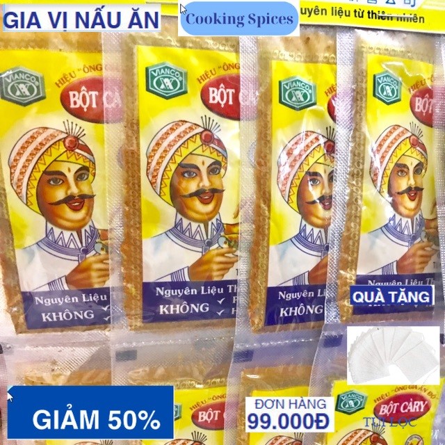 Gói Bột cà ri Ấn Độ 3-5gr nấu cà ri thịt chiên, rán,sốt vang...