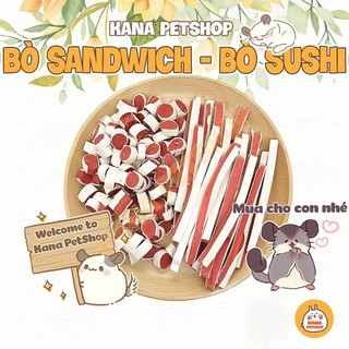 Thức ăn hamster 🐹FREESHIP🐹 Sushi Bò Cuộn Đồ Ăn Vặt Vỗ Béo Cho Hamster. Quà thưởng Hamster Bear,Sóc Bay Úc, Sóc, Nhím