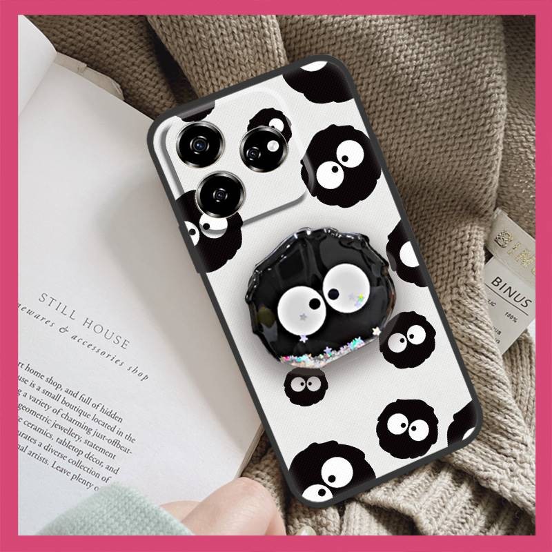 Durable Rotatable stand Phone Case For ZTE Blade V60 4G/Axon60 4G TPU Soft Case Simplicity Glitter quicksand Fashion Design