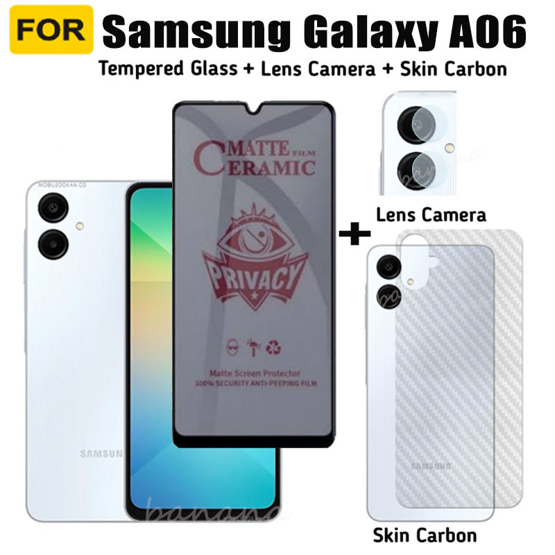 Kính cường lực bảo mật Samsung Galaxy A06 A 06 A0 6 A06 Bảo vệ màn hình + Kính ống kính máy ảnh + Ph