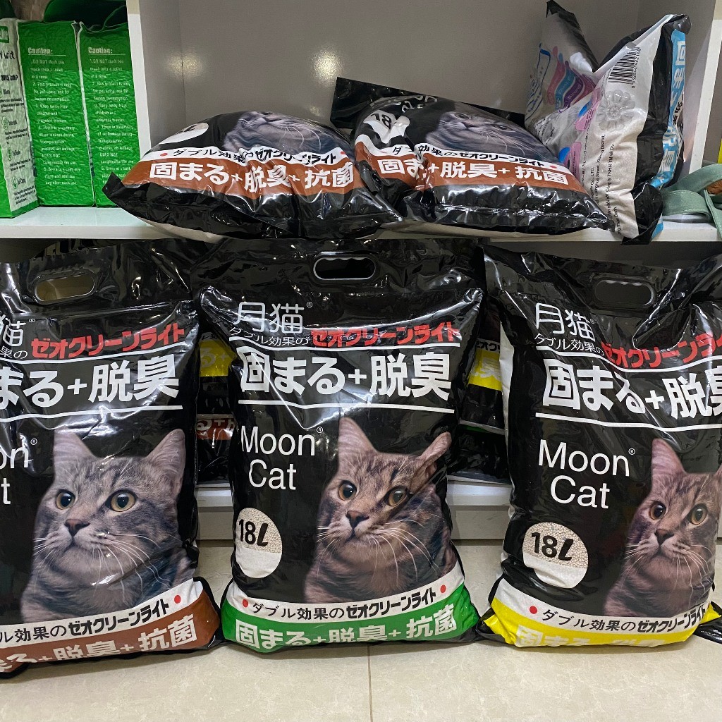 (Hoả tốc 1h ) Tải 6 túi cát vệ sinh cho mèo, cát nhật đen, moon cat, cát Nhật CatMoon 9L, 18L hana pet