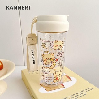 Bình nước thể thao EUTUS, Cốc Sippy hoạt hình, Cốc nhựa chống rò rỉ gấu trúc di động