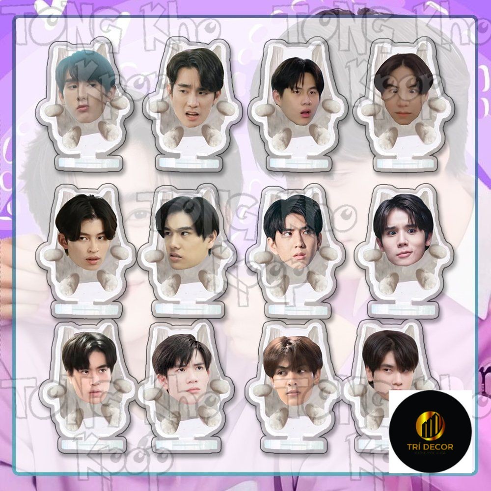 Mô hình standee Plastic Bags OTP JimmySea ForceBook GeminiFourth PondPhuwin JoongDunk đáng yêu vô cù