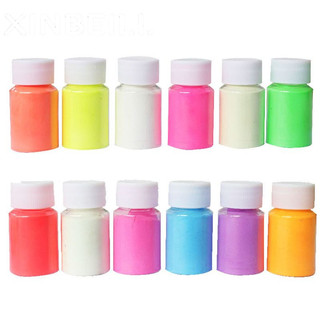 Hũ bột dạ quang nhuộm resin phát sáng trong tối làm trang sức có 12 màu tuỳ chọn