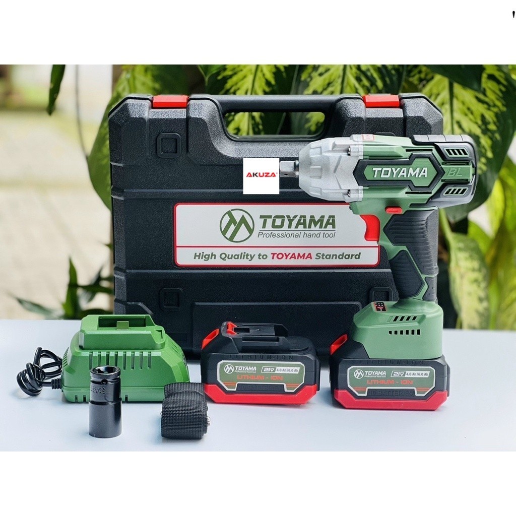Máy bulong 1/2 880Nm dùng pin 21V motor Brushless Thân máy Nguyên bộ TOYAMA - B-5 tùy chọn akuza giá