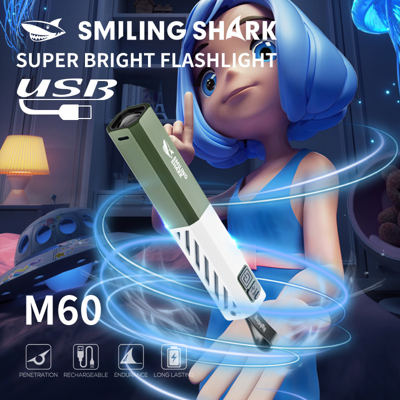 Smilingshark SD1020 Đèn pin M60 Đèn pin Mini USB siêu sáng Túi sạc di động