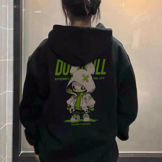 Áo Khoác xinh nữ Đen form rộng áo hoodie con thỏ in hình outerity cotton 100% local brand SALUTE