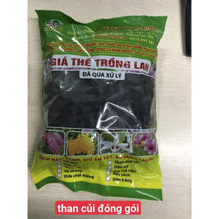 Giá thể trồng lan - than củi, dớn sợi, dớn trắng, rêu xanh, chỉ dừa, bẹ dừa, vỏ dừa cắt túi 5dm