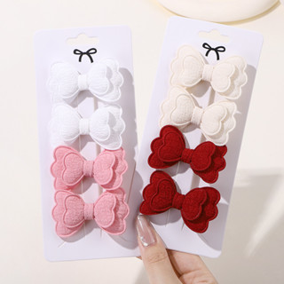 4 Cái / bộ Kẹo Màu Tóc Bộ Cho Bé Gái Hai Lớp Nơ Dễ Thương Nổ Tóc Pin Cotton An Toàn Trẻ Em Phụ Kiện Tóc