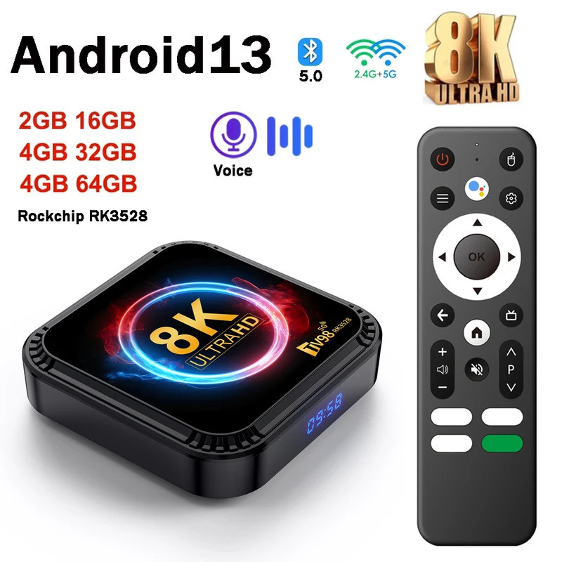 Tv98 rk3528 Smart TV Box Android 13 Box rk3528 Quad Core 4G E 5G Dual Wifi bt5.0 4GB 64GB điều khiển
