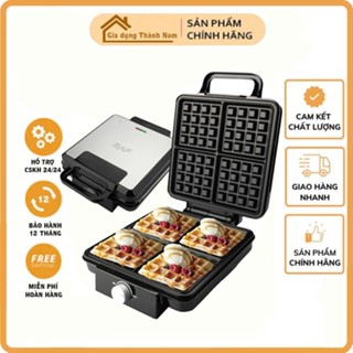 Máy làm bánh Waffle - Máy nướng bánh tàn ong 4 chiếc khuôn vuông RAF R.2208 [BH 12 Tháng]