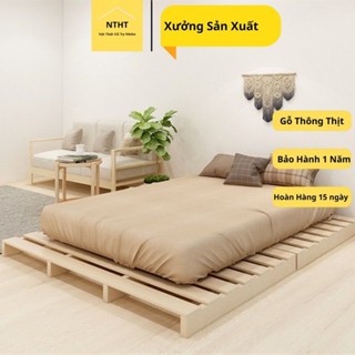  Giường ngủ Pallet gỗ thông NTHT lắp ráp gấp xếp gọn 10cm 