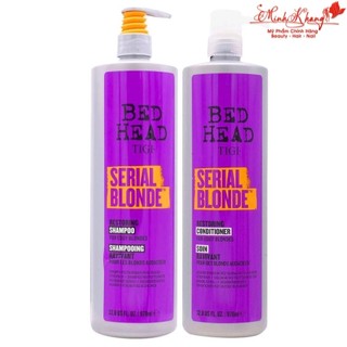 Dầu gội xả tím dành cho tóc nhuộm tông lạnh Tigi Bed Head Serial Blonde 970mlx2 ( mẫu mới) 