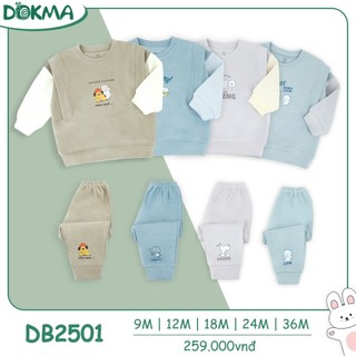  DOKMA - Bộ quần áo nỉ ấm cho bé từ 6 tháng đến 36 tháng 