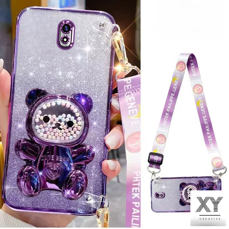 Ốp lưng samsung j7 pro samsung j730 samsung j7 2017 phong cách dây đeo cổ tay dài với giá đỡ hình gấ