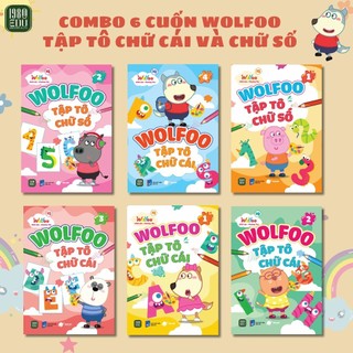 Sách - Combo 6 cuốn Wolfoo Tập Tô Chữ Cái Và Chữ Số