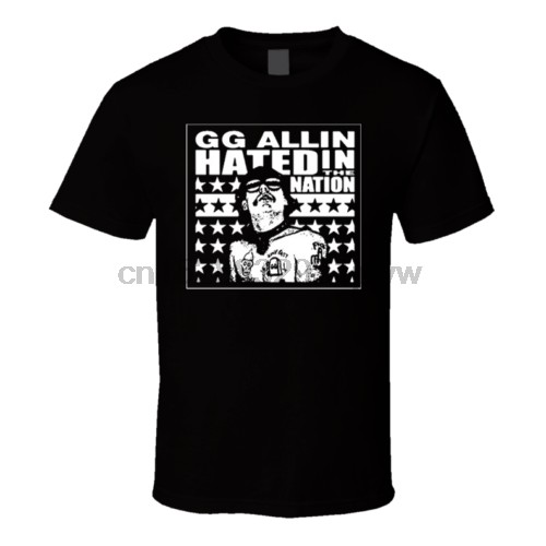 GG ALLIN - HATE IN THE NATION T Shirt Cool Casual pride Áo nam Unisex Thời trang áo thun miễn phí vậ