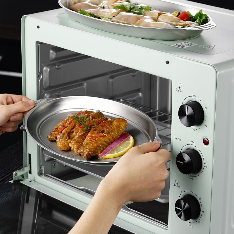 Đĩa Cá Hấp Đĩa Cá Dày Bằng Thép Không Gỉ 304 Đĩa BBQ Gia Dụng Nhà Bếp Hấp Cá Đĩa Hình Bầu Dục Đĩa [Đ