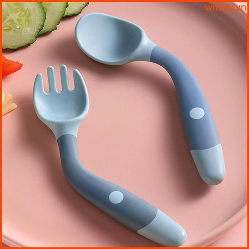 Baby Children Spoon Fork Set Soft Bendable Scoop Fork Tableware Feeding Cutlery