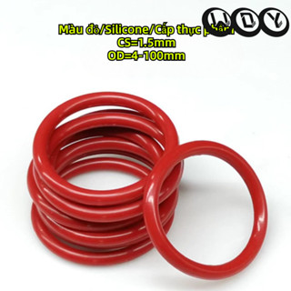 Đỏ Vòng Đệm Cao Su Hình Chữ o Màu Đỏ Vòng chữ O silicon Miếng đệm niêm phong CS1.5mm * OD4-70mm