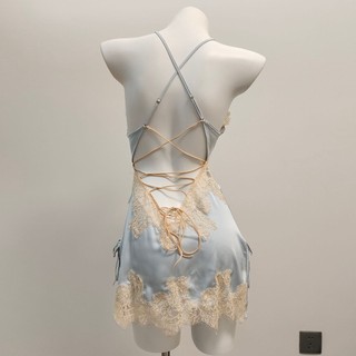 Chất Lượng Cao Ice Silk Rỗng Ren Suspender Váy Ngủ Nữ Loungewear